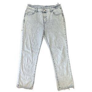 DG 2 by DIANE GILMAN Jeans Women 10P Acid Wash Stretch‎ Ramie Raw Edges Stretch